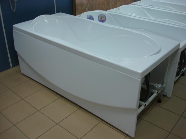 Ванна акриловая BAS - ЯМАЙКА 180 Х 80 см. в комплекте с каркасом, экраном, полуавтоматическим сливом-переливом и сифоном